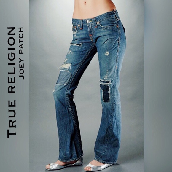 True Religion Joey Patch destroyed denim 26 X 33 - Picture 1 of 3